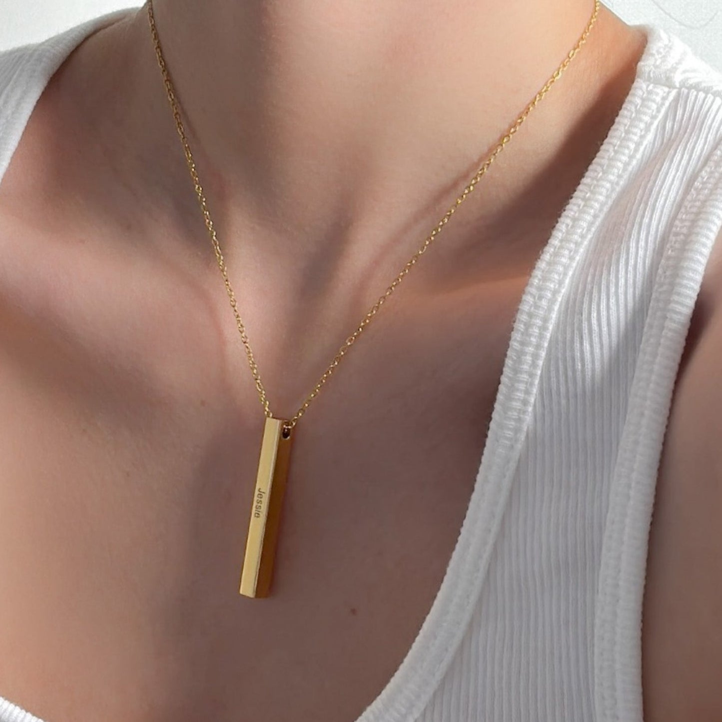 PERSONALISED ENGRAVABLE BAR NAME NECKLACE