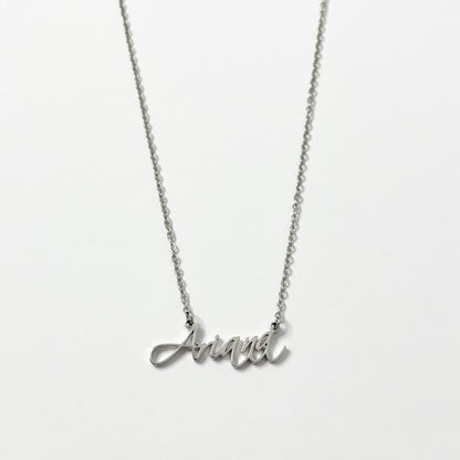 SILVER PERSONALISED CURSIVE NAME NECKLACE