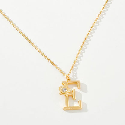 FLOWER INITIAL NECKLACE